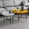 Coffee table Wrought iron simple modern creative Nordic style small apartment round coffee table combination Balcony bay window coffee table