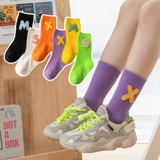 Детские демисезонные тонкие хлопковые носки, цветные гольфы, в корейском стиле, в западном стиле, средней длины