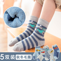 Childrens socks autumn and winter cotton thickened warm cartoon car Terry socks small children baby tube cotton socks