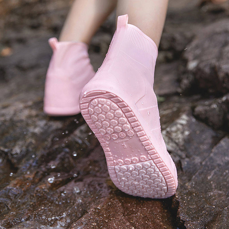 Rain-proof shoe cover waterproof anti-slip thickened shoe cover can be washed for rainy day waterproof shoe cover female child rain shoe cover male foot cover