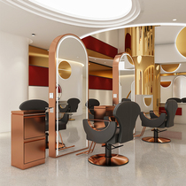 Barbershop mirror table Single and double-sided hair mirror Hair salon special lamp reliable wall floor-to-ceiling mirror High-grade hair cutting mirror