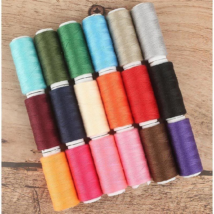 Manual DIY hand-stitched needlework for home small rolls Color Sewn Fine Line Black 402 Polyester Fiber Sewing Thread White Suit