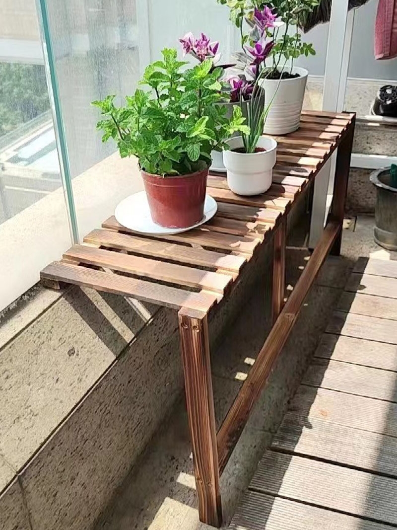 Giá cạnh giá chậu hoa Giá đỡ sàn gỗ nguyên khối ban công mở rộng Giá trồng chậu cây bệ cửa sổ Chân cao và thấp Giá hoa nhiều lớp kệ để chậu cảnh trong nhà kệ trồng hoa ngoài trời