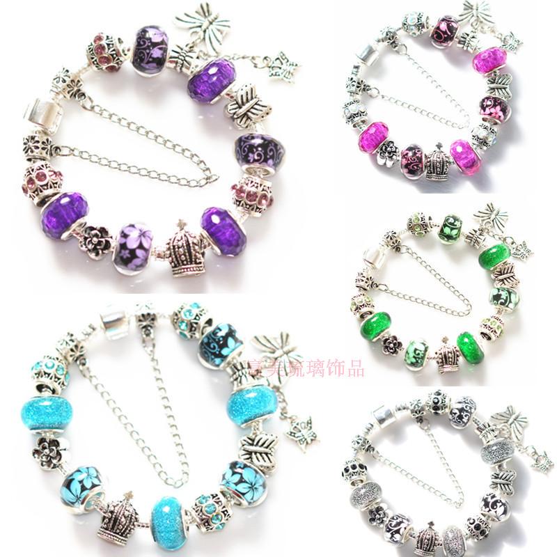 Jinshan Pandora Yana Jewelry Accessories Large Hole Beads Handmade Gift for Girlfriend or Best Friend Copper Silver-Plated Bracelet