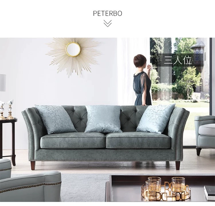 Trang chủ 玺 Phong cách Mỹ sang trọng công nghệ chống thấm nước sofa vải căn hộ nhỏ miễn phí giặt phòng khách đơn đôi ba sofa căn hộ - Ghế sô pha