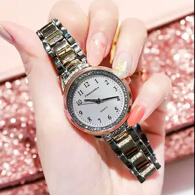 New watch women's 2019 new trend fashion waterproof Korean version of the net red with the same female student steel belt quartz watch