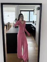 Красные штаны, свободный прямой крой