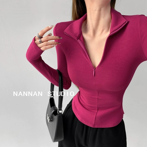 Эластичный осенний лонгслив, приталенный приятный телу корсет, в обтяжку, по фигуре