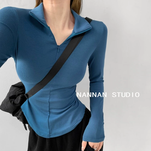 Эластичный осенний лонгслив, приталенный приятный телу корсет, в обтяжку, по фигуре