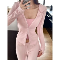 С молнией, с капюшоном, розовый