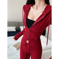 С молнией, с капюшоном, бордовый