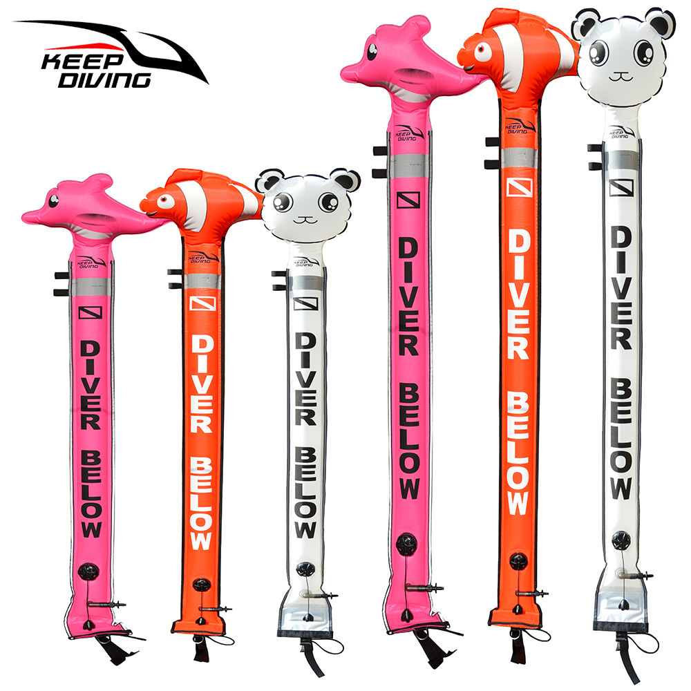 1 5M 1 8M Cartoon head elephant diving elephant diving SMB buoy floating baton-diving lung deep diving signal equipment like plucking