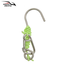New scuba diving single head 316 stainless steel reef flow hook single claw hook safety rope seawater resistant simple hook safety product