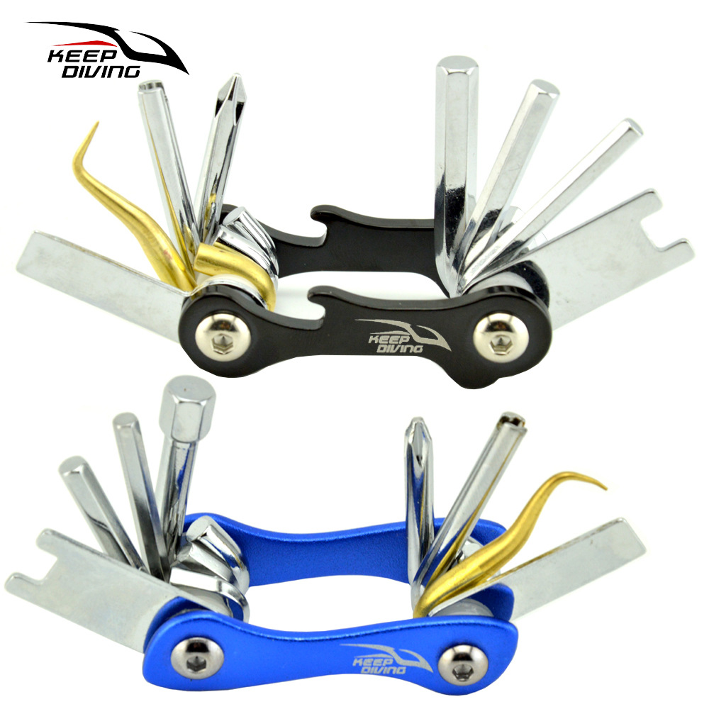 420 Stainless Steel 8 in 1 mini diver maintenance combination tool package BCD backfly cylinder installation and maintenance