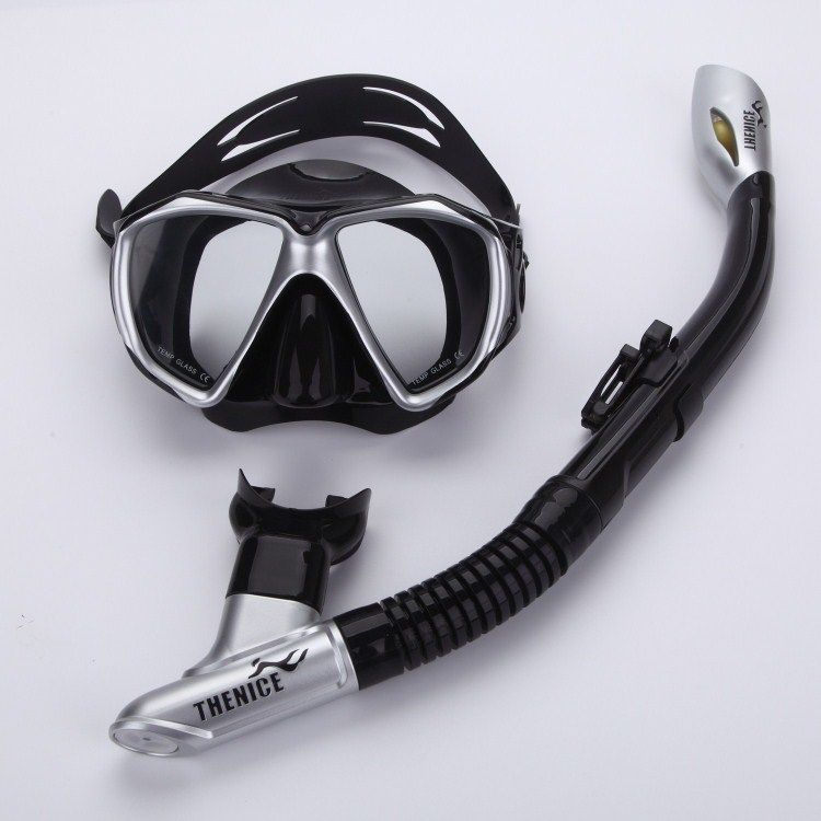 TheNice snorkeling three treasures anti-fog diving mask full dry snorkel set can be myopia equipment