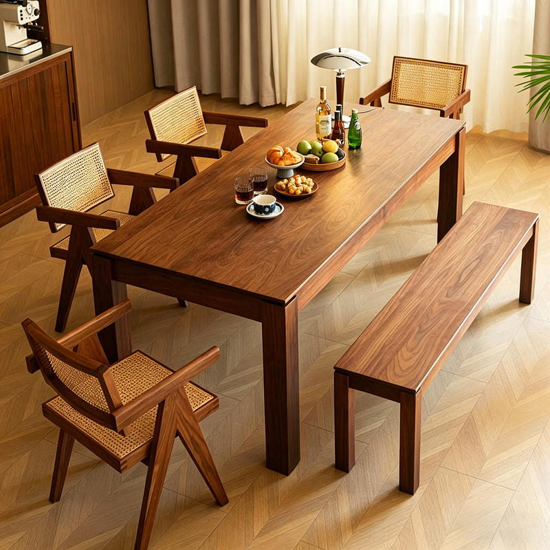 North American Black Walnut Solid Wood Dining Table, Island Table, Dining Table, Home Living Room Large Board Long Table, Desk, Workbench