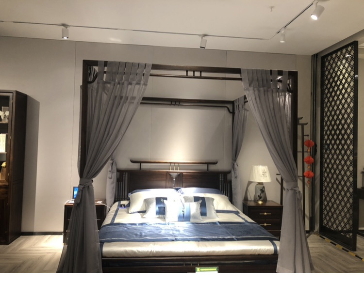 Tuỳ chỉnh bốn cột giường tán lớp vỏ Đông Nam gió Trung Quốc sạn theme American Inn rèm giường lưới tấm màn che manti - Bed Skirts & Valances rèm gỗ phòng ngủ