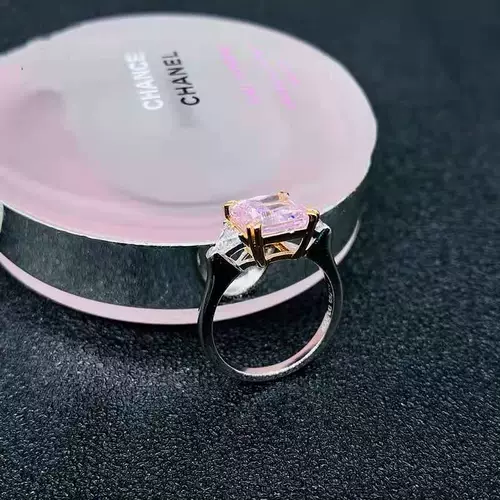 Розовое бриллиантовое квадратное обручальное кольцо, серебро 925 пробы, золото 750 пробы, 3 карат, подарок на день рождения