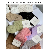 (More than five pairs) Korean imported summer thin cotton womens boat socks bright silk small bow invisible socks