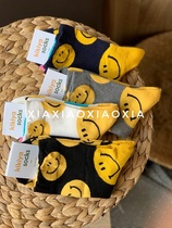 (Full of five pairs) Korean ready-made kikiya socks with smiling faces for women students cute and versatile socks
