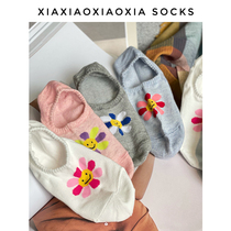 (More than five pairs) Korean imported thin summer socks with cute flowers womens boat socks casual womens socks
