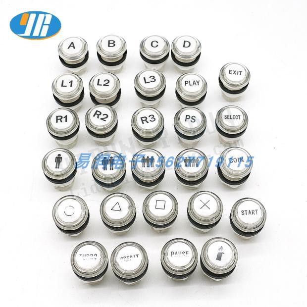 32mm small round full color button arcade with lamp button with character button micro switch outsold game console