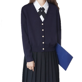 Stupid jk uniform college solid color knitted sweater cardigan