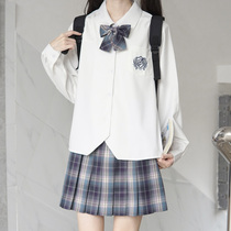 (Stab original) Jinghu University JK uniform genuine Joker basic embroidered long-sleeved white shirt female