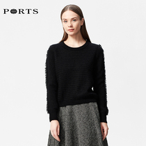  PORTS Baozi outlets spring womens round neck pullover sweater sweater LW9K524ZZF010