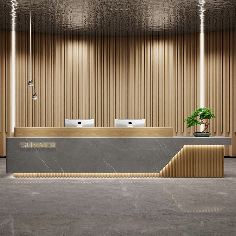 Simple modern Chinese front desk cashier beauty salon company hotel reception desk training institution bar counter