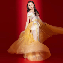 Childrens Gown 2022 New Temperament Country Tide Girl Model Walking Show Boomer Girl China Wind Fashion Show Suit