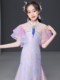 儿童礼服公主裙女童高端走秀国潮服装主持人古筝新中式旗袍演出服