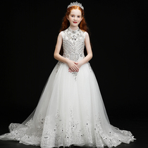 Childrens Gown Temperament Girl Walking Show Princess Skirt Girl High End Piano Show Host Extravagant Evening Gown
