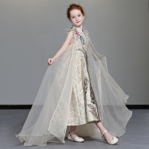 Childrens tuxedo trailing princess dress girl model walking show gown girl Guochao China Wind performance out of the high end