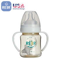 REER baby bottle newborn wide caliber ppsu baby straw bottle anti-flatulence anti-drop handle