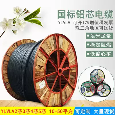 The national standard flame retardant aluminum core wire YLVLV2 3 4 5 core 10 16 25 35 50 square outdoor anti-with no need for cables;