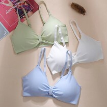 No steel rims underwear gathering bras thin bra small chest seamless back summer shoulder strap wrap chest sports less