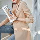 Niche design sense non-iron suit jacket women's spring 2022 new casual coffee color Korean suit jacket