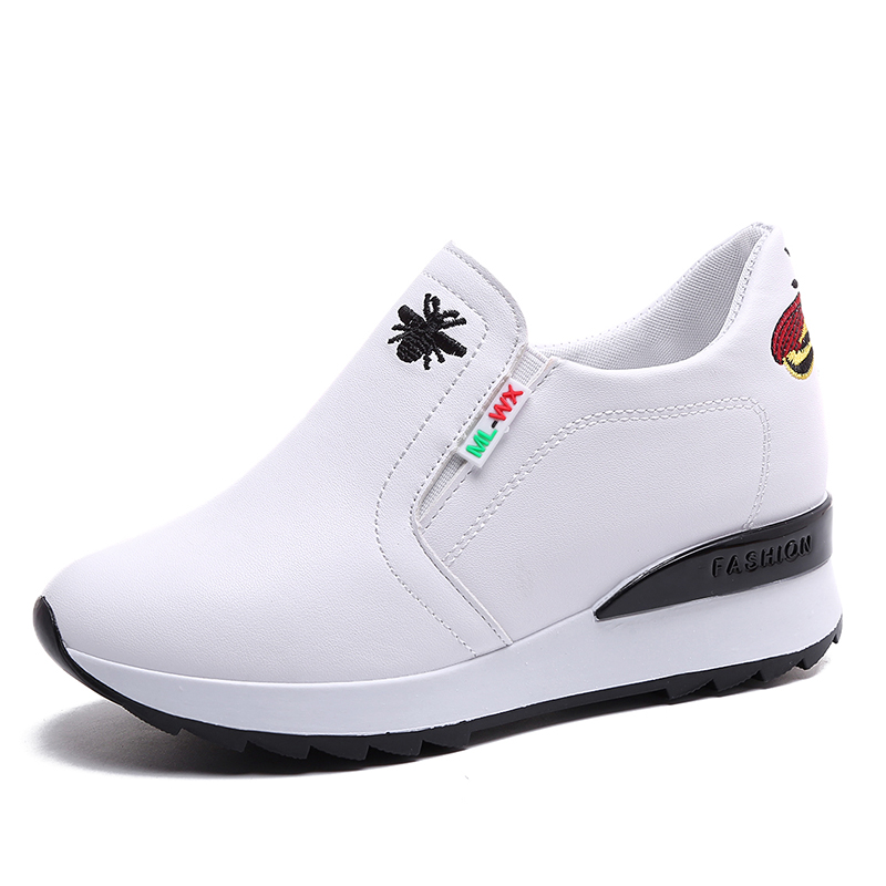 White & A06 BeeKorean version Versatile chic Internal elevation Women's Shoes 2021 Spring and Autumn new pattern Side zipper non-slip Casual shoes motion shoes