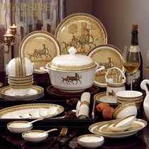 HARSIDE ceramic bowl plate bone porcelain dish set set set home Chinese dishes tableware tableware combination Roman holiday