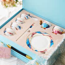  HARSIDE ceramic tableware set high-end new Chinese style modern light luxury bone china bowl and dish combination gift Qianhe