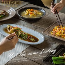 HARSIDE dishes set Nordic INS cutlery dishes vintage home bowls chopsticks simple American plate bowl combination