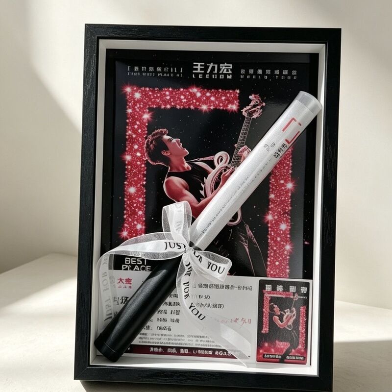 Jackson Wang Concert Cheering Stick Storage Three-Dimensional Hollow Photo Frame DIY Handmade Ticket Display Box Desktop Ornament