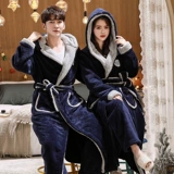 Фланелевый длинный банный халат, демисезонная коралловая пижама, бархатный лонгслив для влюбленных