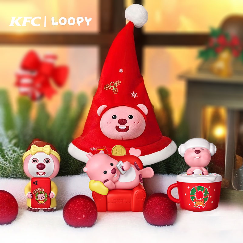 2024肯德基KFC圣诞节loopy联名玩具赞萌露比圣诞帽子新年礼物公仔