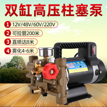 High pressure agricultural double cylinder piston pump Electric sprayer dosing pump Orchard dosing machine 12v 48v 60v 220v