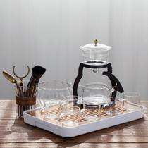 Silver-inlaid glass full semi-automatic tea set heat-resistant lazy Kung Fu Tea Cup household magnetic water teapot