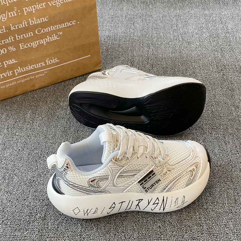 Unisex Niche Thick-Soled Platform Loafers 2026 Spring New Couple Retro Mesh Casual Running Shoes