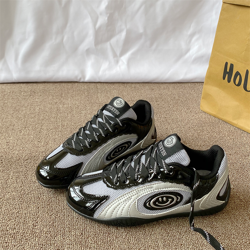 Racing Shoes/Retro Black and Silver German Training Shoes, Unisex, 2026 Spring New Model, Thin-Soled Mesh Breathable Sneakers