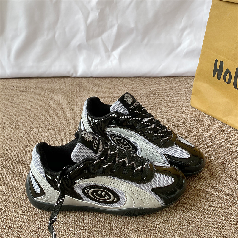 Racing Shoes/Retro Black and Silver German Training Shoes, Unisex, 2026 Spring New Model, Thin-Soled Mesh Breathable Sneakers